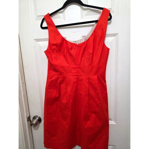 J.Crew Women's Oranges Sleeveless Formal Office Cotton Dress Size 10 With Back Z - Picture 4 of 10